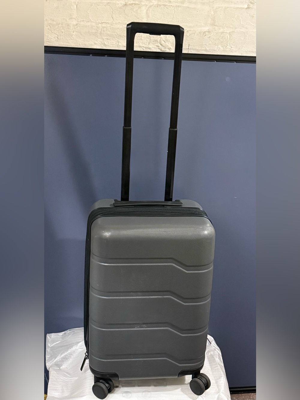 OpenStory Brand Grey Hardshell Expandable Spinner Suitcase